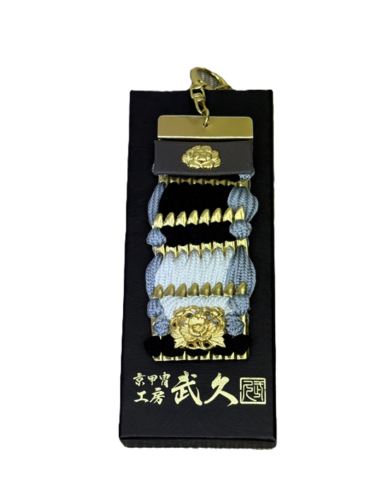 応援アイテム 小鎧キーホルダー 白黒中縅