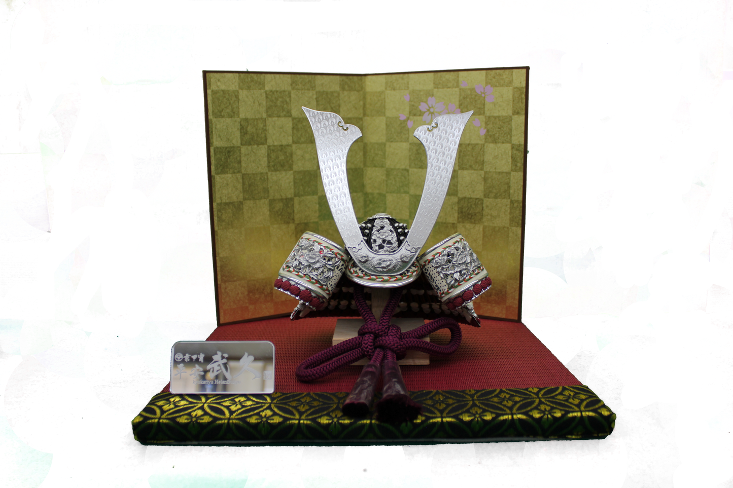 IDOMU!シリーズ 工房 武久 オリジナル 08号 畳兜飾り 白糸中エンジ
